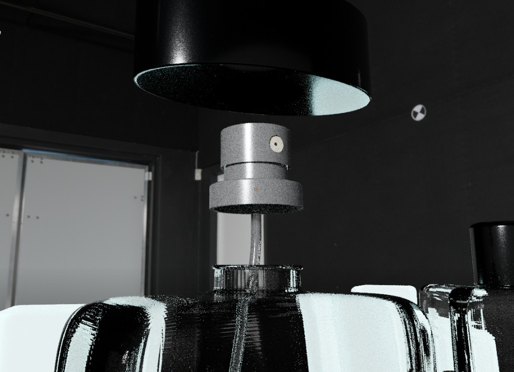 Close-up of the NEEVU perfume atomizer, cap, and bottle neck