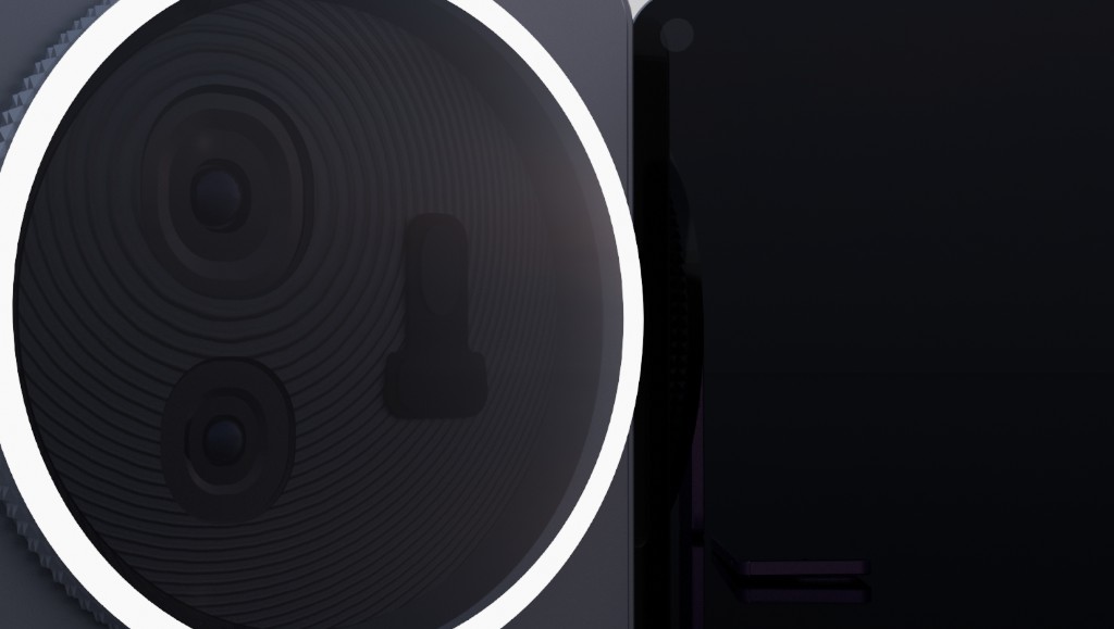 Close-up of the redesigned industrial camera ring and lenses